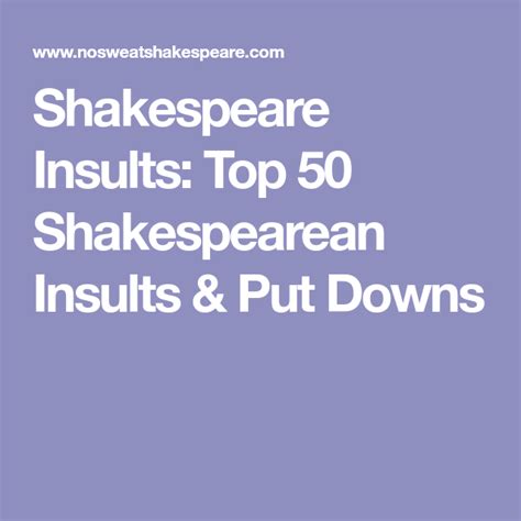 shakespeare insults and put downs